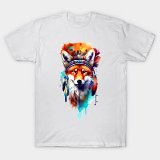 Watercolor fox, national T-Shirt